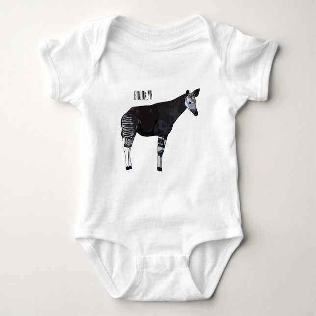 Okapi-illustration av tecknad t shirt (Framsida)