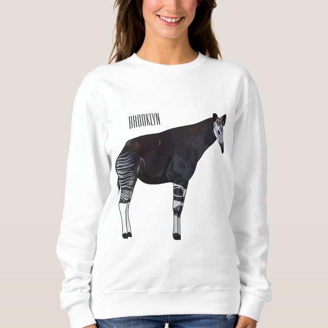 Okapi-illustration av tecknad t shirt (Framsida)