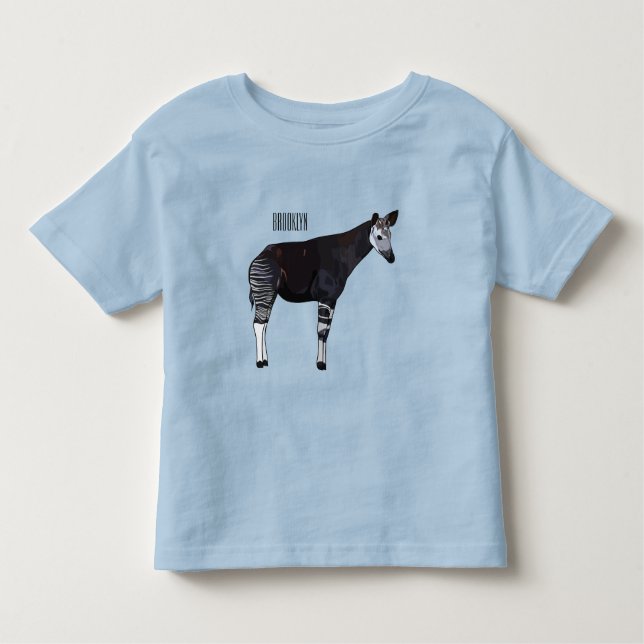 Okapi-illustration av tecknad t shirt (Framsida)