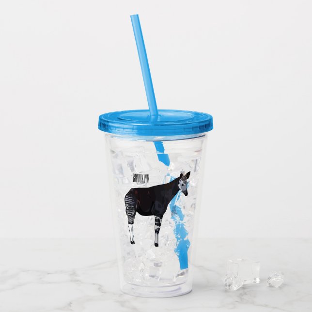 Okapi-illustration av tecknad take away mugg (Framsida Ice)