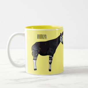 Okapi-illustration av tecknad Två-Tonad mugg