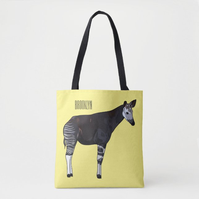 Okapi-illustration av tecknad tygkasse (Framsida)
