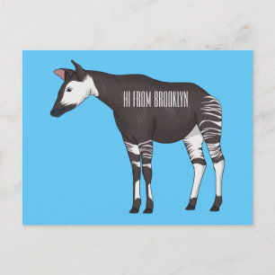 Okapi-illustration av tecknad vykort