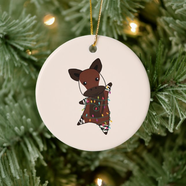 Okapi jul Snö Winter Animals Okapis Ceramic Julgransprydnad Keramik (Träd)