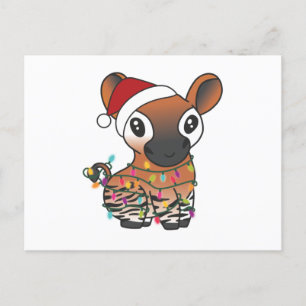 Okapi jul Snö Winter Animals Okapis Postcar Vykort