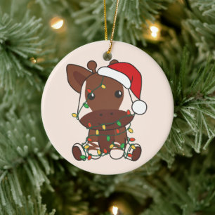 Okapi Julvinter Animals Helgdag Okapis Julgransprydnad Keramik
