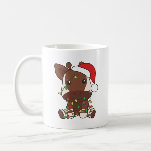 Okapi Julvinter Animals Helgdag Okapis Kaffemugg (Vänster)