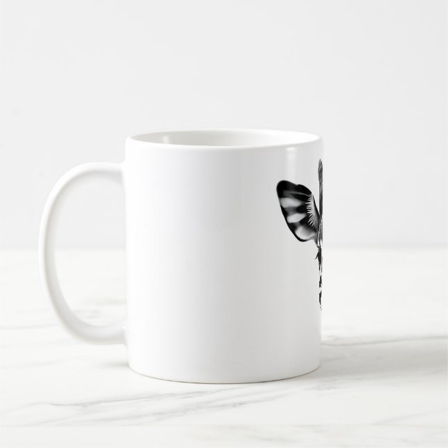 Okapi Kärlek - Realistiskt Black & White Okapi Hea Kaffemugg (Vänster)