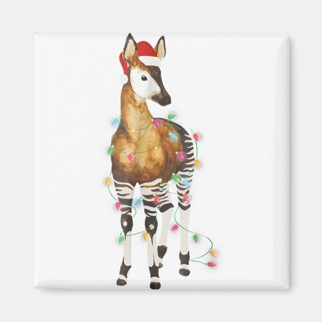 Okapi ljus och god jul magnet (Framsidan)