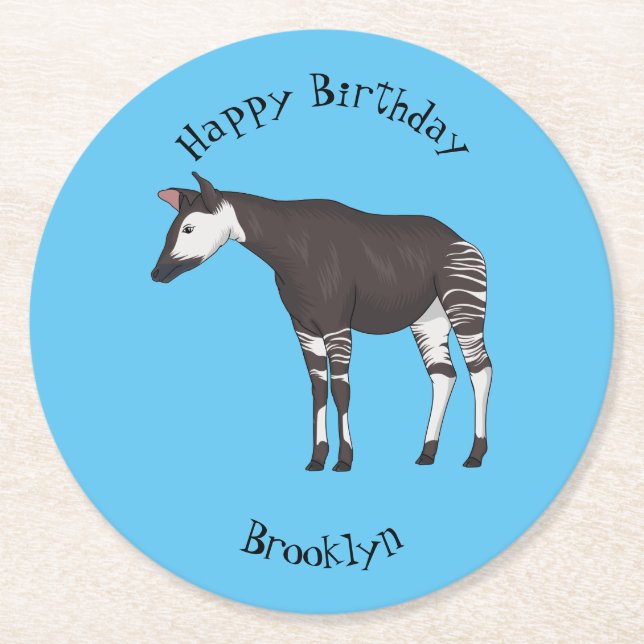 Okapi serieillustration  underlägg papper rund (Framsidan)