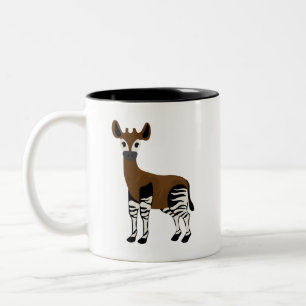 Okapi Tecknad, Majestic Okapi Animal, Okapi Älskar Två-Tonad Mugg