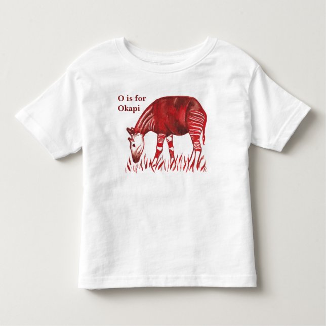 Okapikonstverkbaby och unge T-tröja T Shirt (Framsida)