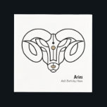 Ökar personligens tribut pappersservett<br><div class="desc">Fira din nästa zodiactemated födelsedagsfest för Aries, den moderna guld och svart. Aries astrology Zodiac stjärntecken horoscope black and guld stylized ram with zodiac stjärntecken namn in a snyggt black font. En unik födelsedagsfest som temat bord är viktig för någon som firar en födelsedag under Aries brandskylt - 21 mars...</div>