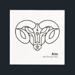 Ökar personligens tribut pappersservett<br><div class="desc">Fira din nästa zodiactemated födelsedagsfest för Aries, den moderna guld och svart. Aries astrology Zodiac stjärntecken horoscope black and guld stylized ram with zodiac stjärntecken namn in a snyggt black font. En unik födelsedagsfest som temat bord är viktig för någon som firar en födelsedag under Aries brandskylt - 21 mars...</div>