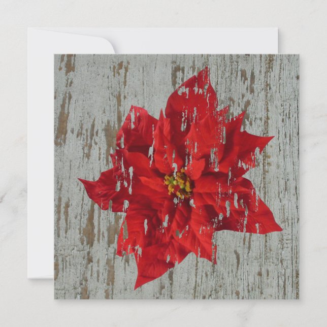Ökat Poinsettia Winter/jul Bröllop Inbjudningar (Framsida)