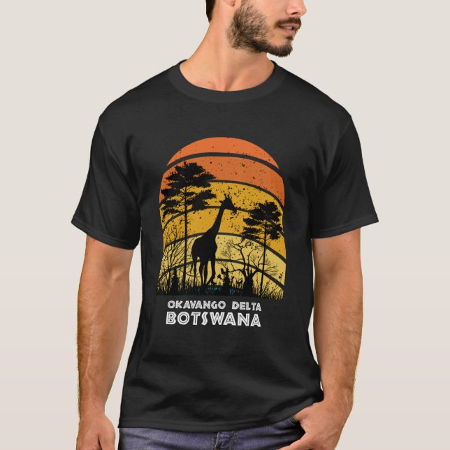 Okavango Delta Botswana Safari nationalparksspel T Shirt (Framsida)