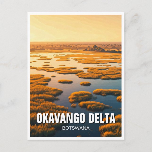 Okavango Delta Botswana Vykort (Framsida)