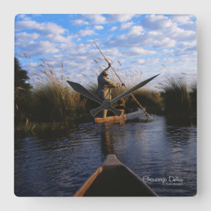 Okavango Delta Fyrkantig Klocka