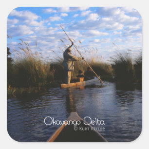 Okavango delta fyrkantigt klistermärke