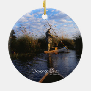 Okavango delta julgransprydnad keramik