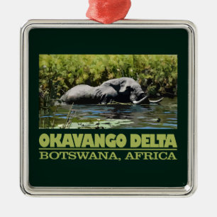 Okavango delta julgransprydnad metall