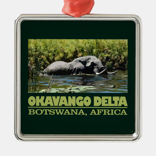 Okavango Delta Julgransprydnad Metall (Framsidan)