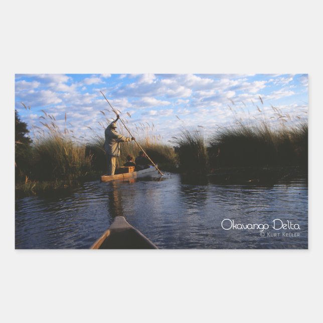 Okavango Delta Rektangulärt Klistermärke (Framsida)
