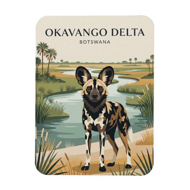 Okavango-deltat Botswana Magnet (Vertikal)