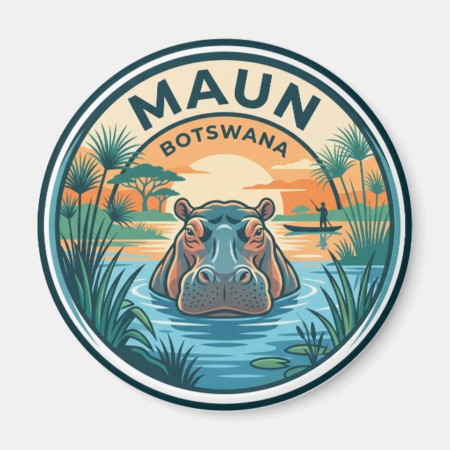 Okavango-deltat Botswana Magnet (Framsidan)