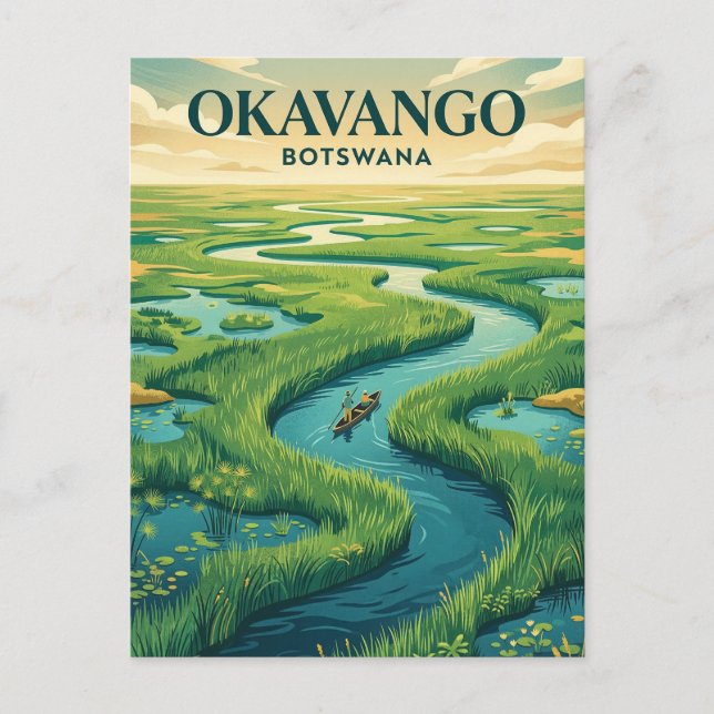 Okavango-deltat, Maun, Nordvästra Vykort (Framsida)