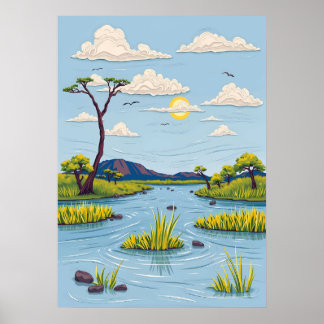 Okavango-deltat Poster