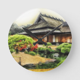 Okayama Japan Tempels Rund Klocka