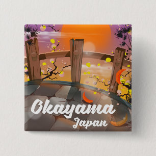 Okayama Japansk blommar poster. Knapp