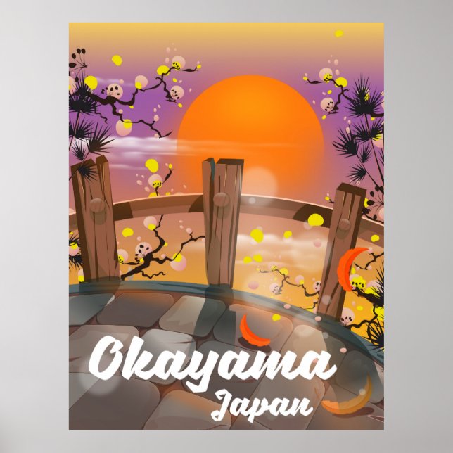 Okayama Japansk blommar poster. Poster (Framsidan)