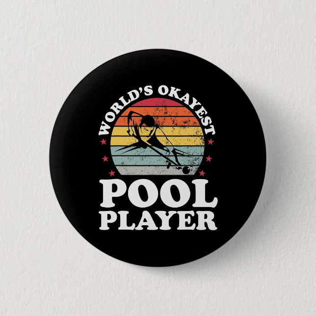 Okayest Bassäng Player Funny Billiards Älskare Pap Knapp (Framsida)