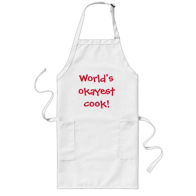 Okayest Cook Apron Långt Förkläde (Framsidan)