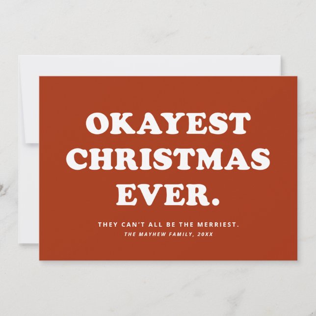 Okayest-julet Ett roligt helgdag Julkort (Framsida)
