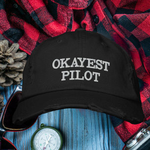OKAYEST Pilot Rolig Flygskämt Personlig Broderad Keps