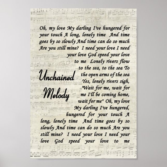 Okedjat Melody Wall Art Sång Lyric Skriv ut Poster (Framsidan)