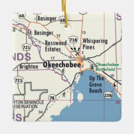 Okeechobee Florida Karta Julgransprydnad Keramik