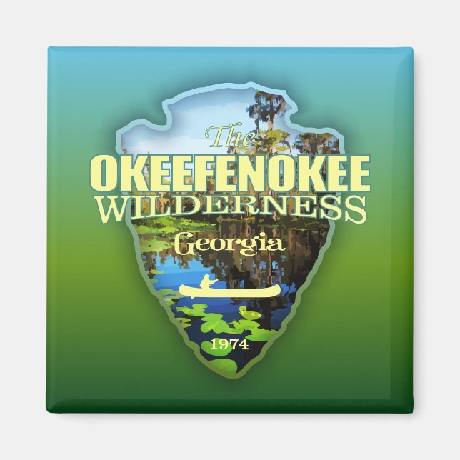 Okeefenokee WA (pilhuvud) Magnet (Framsidan)