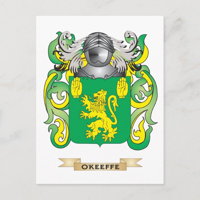 O'Keeffe Jackar av Arm (Family Crest) Vykort (Framsida)