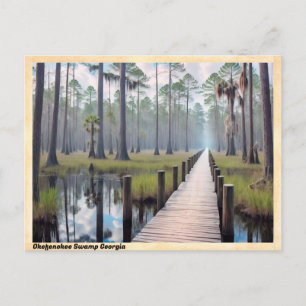 Okefenokee Swamp Georgia Vintage resor Vykort
