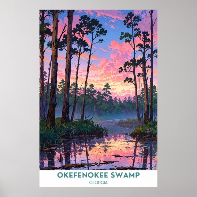 Okefenokee Swamp, Georgien Poster (Framsidan)