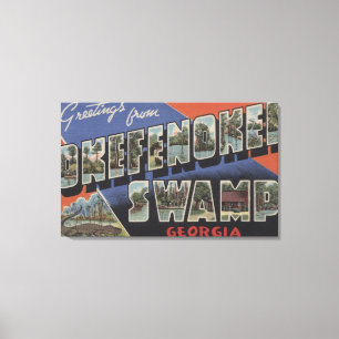 Okefenokee träsk, Georgia - stora brevplatser Canvastryck