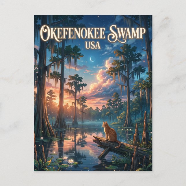 Okefenokee träsk USA Vykort (Framsida)