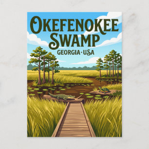Okefenokee träsk USA Vykort