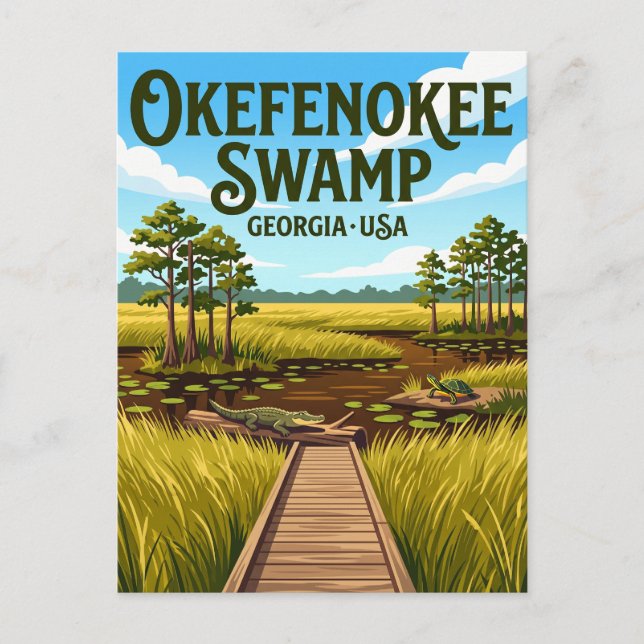 Okefenokee träsk USA Vykort (Framsida)
