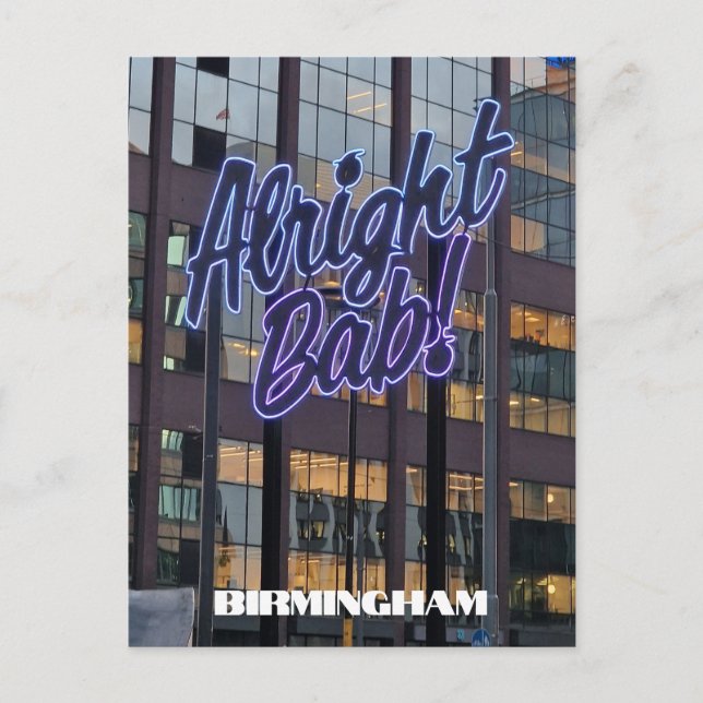 Okej, Bab! Birmingham Vykort (Framsida)
