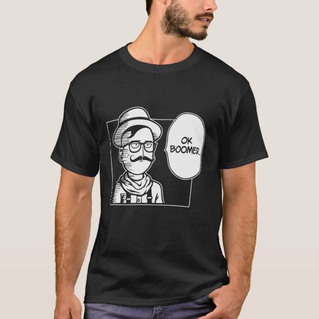 Okej Boomer Saitama anime manga lustig meme T Shirt (Framsida)